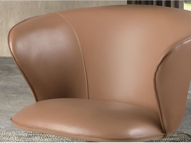 Chaise pivotante en similicuir camel 4201 - Conforama E