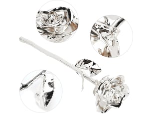 Fleur artificielle argentée 24k avec tige longue et feuilles - décoration maison luxe
