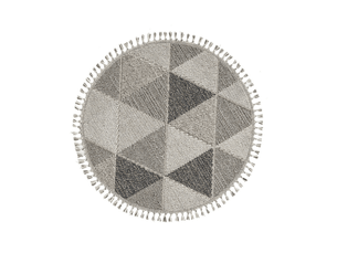 Tapis rond à motifs triangles gris - bukle