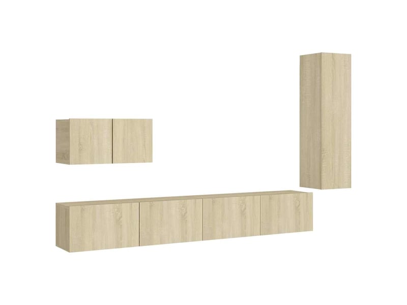 Ensemble de meubles tv 4 pcs chêne sonoma bois d'ingénierie shl43998  - Conforama A