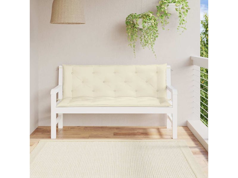  Coussin de banc de jardin, coussin d'assise blanc crème tissu oxford cf52667  - Conforama C