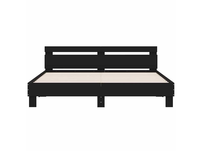  Lit double- lit adulte -  cadre de lit sans matelas noir 200x200 cm  - Conforama D