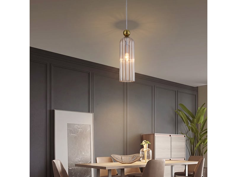  Suspension de plafond light prestige piega ambre 1 x e14 1 pc.  - Conforama D