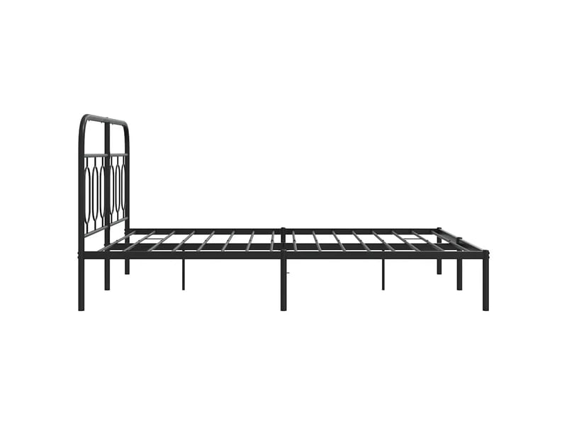  Lit double- lit adulte -  cadre de lit métal sans matelas avec tête de lit noir 135x190cm  - Conforama D