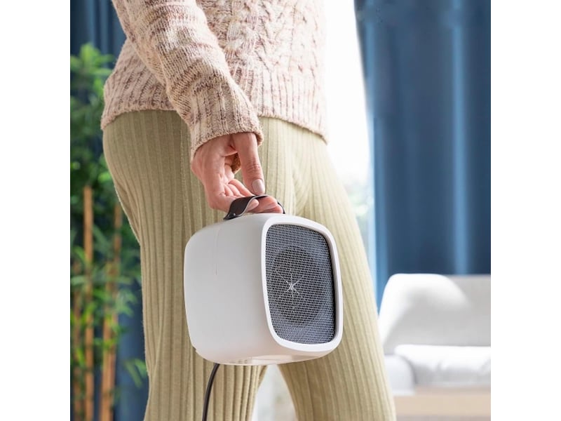  Chauffage soufflant électrique portable, chauffage de bureau portable, protection contre la surchauffe, format cube, pour la maison, table, 500 w, multicolore  - Conforama D