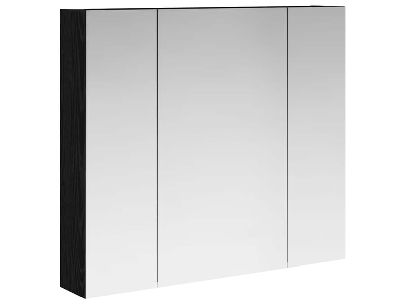 Armoire miroir salle de bain, meuble de rangement chêne noir 80x14.5x70 cm shl4262 - Conforama A