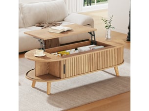 Table basse rectangulaire coloris naturel   - 50 cmx120 cm