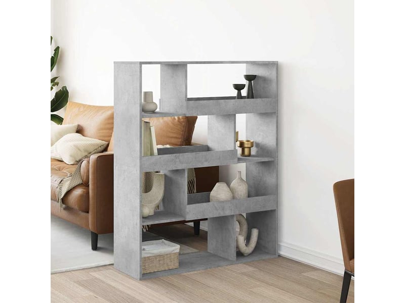  Cloison bibliothèque, meuble de rangement gris béton bois d'ingénierie shl9202  - Conforama B