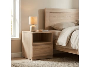 Table de chevet avec tiroir et niche ouverte tetrix - chêne