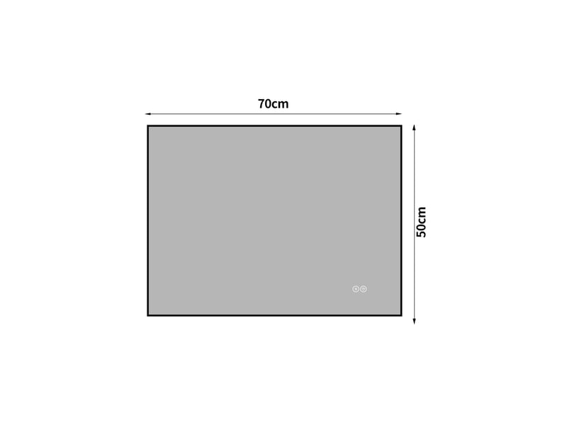 Miroir de salle de bain led 70x50 cm – argenté – cadre aluminium, antibuée et éclairage réglable progressif - Conforama C