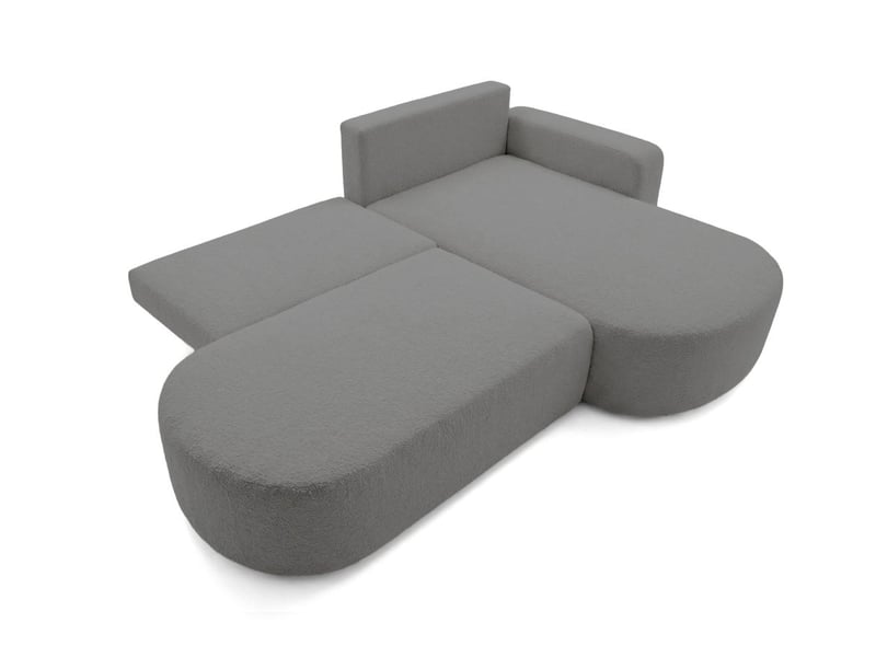 Canapé d'angle max réversible et convertible kiara 5 places en tissu bouclette - gris foncé KIARA - Conforama C