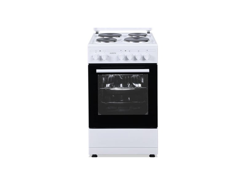  Cuisiniere electrique 4 plaques 48 l 6800 w blanc 6 niveaux de puissance four OCEACE4F5060W - Conforama A
