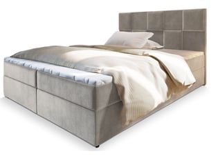 Lit avec rangement 160x200 cm <strong>MASSENO</strong> <strong></strong> coloris beige