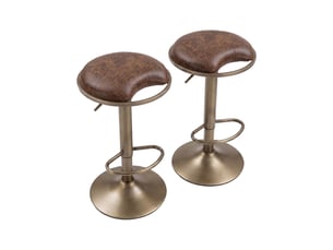 Kin - tabouret de bar style industriel chic, 42 x 85 x 33,5 cm, pivotant et réglable en hauteur, en métal marron