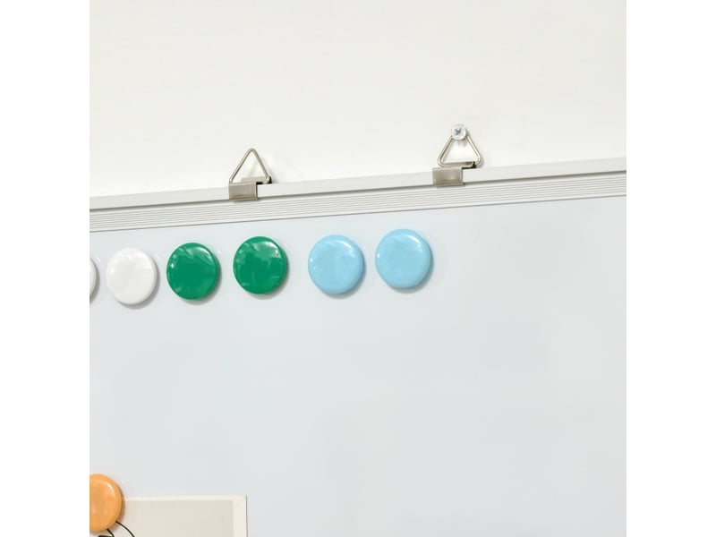  Tableau blanc magnétique 90 x 60 cm blanc aluminium, avec 4 marqueurs, 10 aimants et effaceur pour notes  - Conforama E