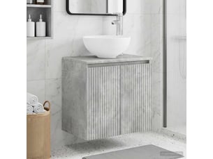 Vanité de lavabo mural, meuble de rangement gris béton 49.5x35x63 cm