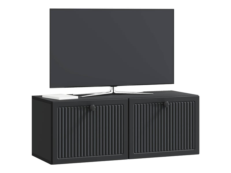  Meuble tv - banc tv - meuble de rangement mural noir 78,5 x 31 x 30 cm bois d'ingénierie  - Conforama C