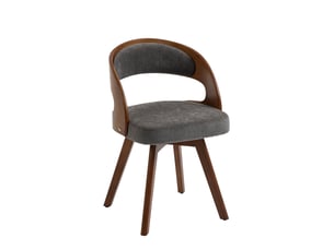 Lot de 2 chaises de salle à manger pivotantes 360° gris en tissu de lin