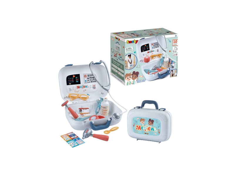  Jeu medecin mallette transport 10 accessoires avec poignee et 2 loquets 3 ans SMO3032163401063 - Conforama A