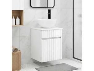 Meuble de lavabo mural, rangement salle de bain blanc brillant 39x35x63 cm
