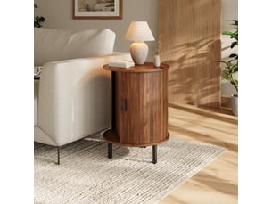 Table basse ovale coloris marron <strong></strong> <strong></strong> - 48 cmx48 cm
