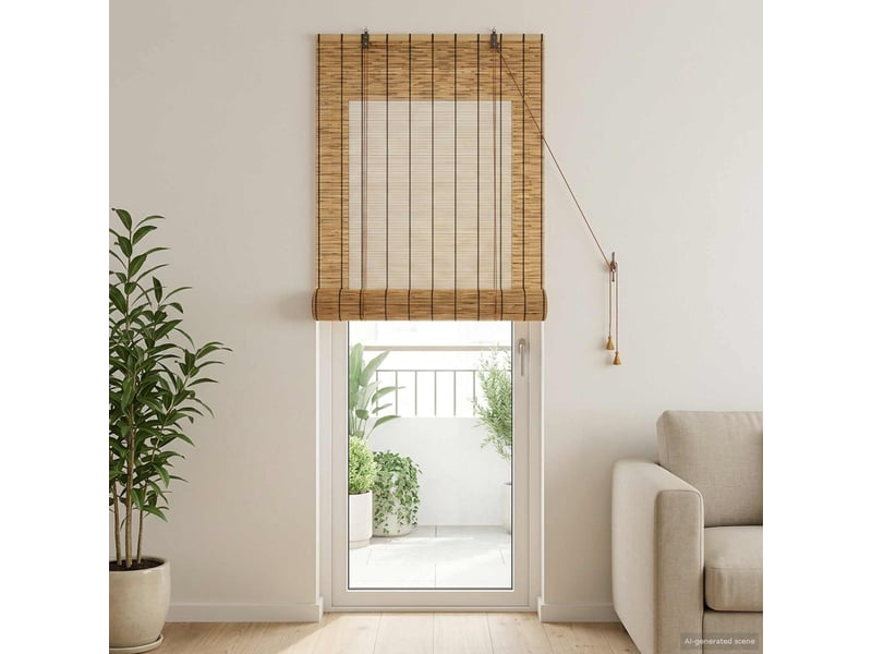  Store enrouleur, store à rouleau marron 100 x 220 cm roseau cf45286  - Conforama B
