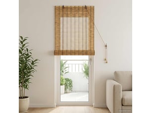 Store enrouleur, store à rouleau marron 100 x 220 cm roseau cf45286