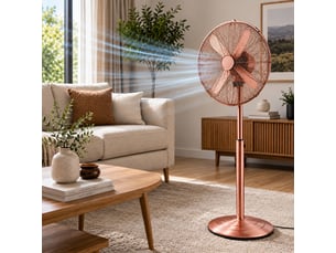 Ventilateur sur base vintage en métal 40 cm – bronze