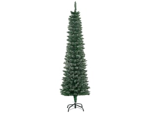Sapin de noël fin et enneigé, 443 branches, base amovible et pliable, ø48 x 165 cm, vert