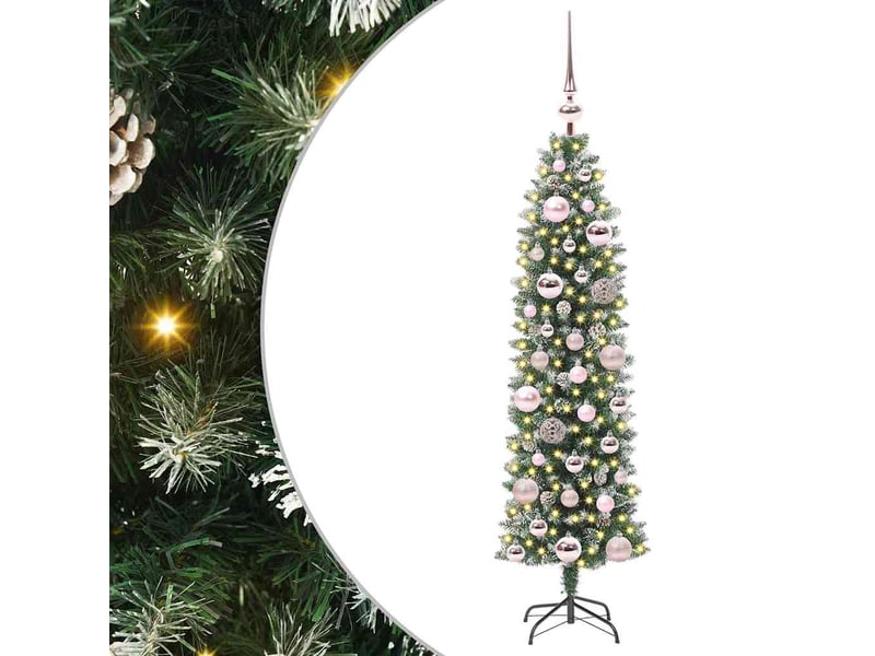  Sapin de noël - arbre de noël artificiel slim vert et blanc 120 cm  - Conforama A