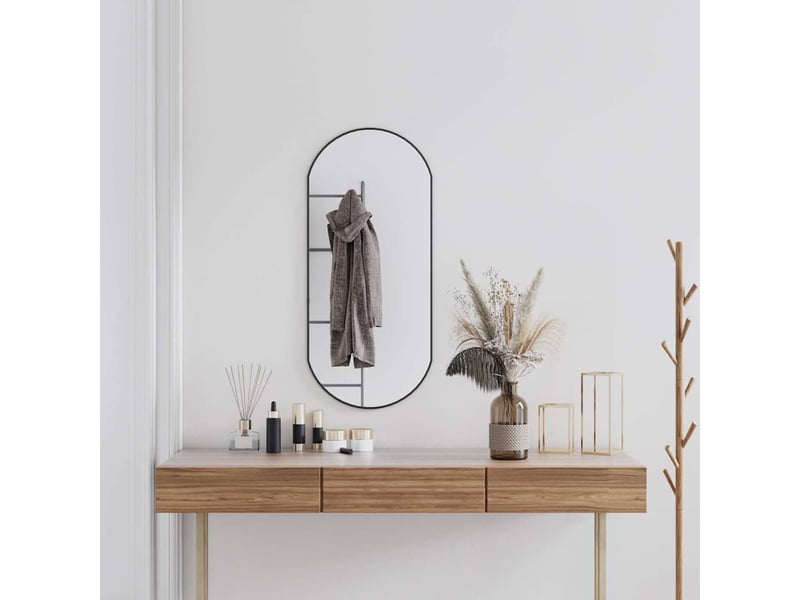  Miroir mural, miroir décoratif noir 90x40 cm ovale  - Conforama B
