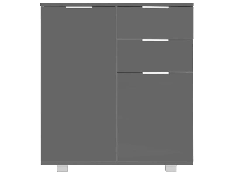  Buffet - bahut - meuble de rangement gris brillant 71x35x80 cm bois d'ingénierie  - Conforama C