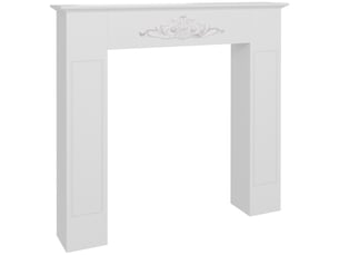 Manteau de cheminée encadrement cadre décoratif pour cheminée électrique 101 x 19 x 100 cm bois blanc