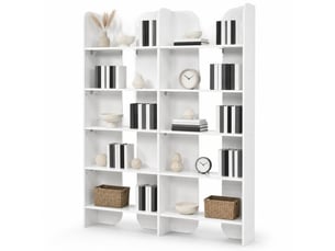 Bibliotheque coloris blanc 5 étagère(s) OKMYHOME - 25 cm x 160 cm