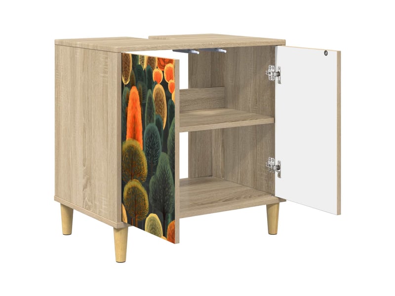  Armoire de salle de bain, meuble de rangement zaandam sonoma 60x40x60 cm  - Conforama D