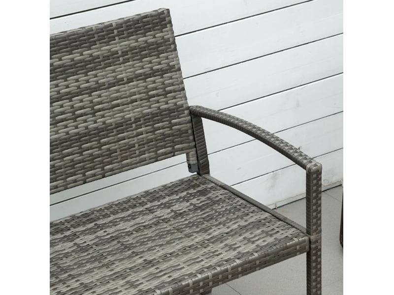  Banc de jardin 2 places gris en résine tressée, structure en acier, résistant aux uv pour votre extérieur  - Conforama D