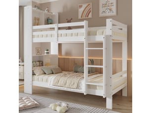 Lit superposé 90x200 cm <strong>HAUSS SPOLE</strong> <strong></strong> coloris blanc