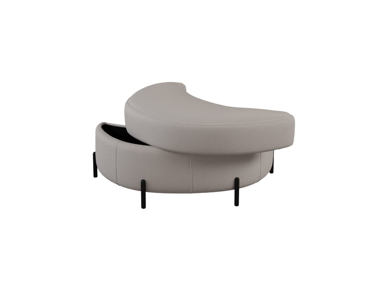  Banc coffre de rangement demi-lune avec plateau beige 86 x 47.5 x 43 cm W5171P420592 - Conforama B