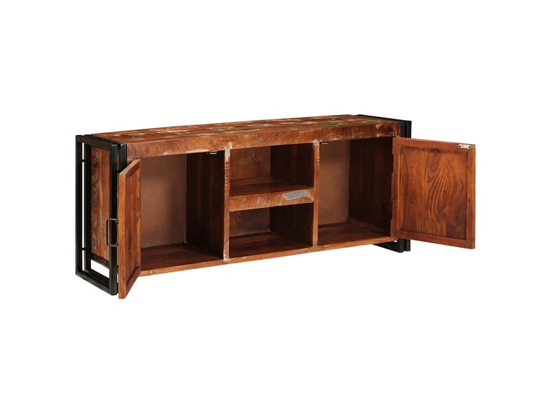  Meuble tv - banc tv - meuble de rangement multicolore 120 x 33 x 50 cm bois massif recyclé  - Conforama D