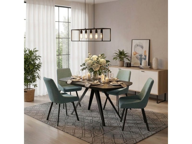 Table extensible en céramique et métal glide - gris  - Conforama B