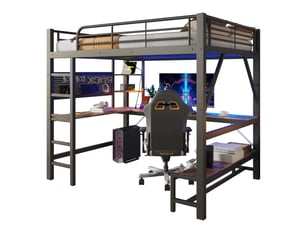 Lit mezzanine 90x190 cm <strong></strong> <strong>CozyNest</strong> coloris noir