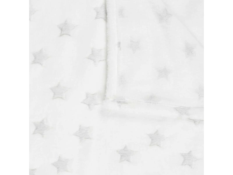 Plaid phosphorescent en polyester etoiles 120 x 150 cm blanc  - Conforama C