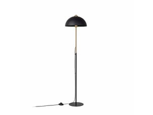 Lampadaire noir metal 147 cm abat-jour ovale pvc e27