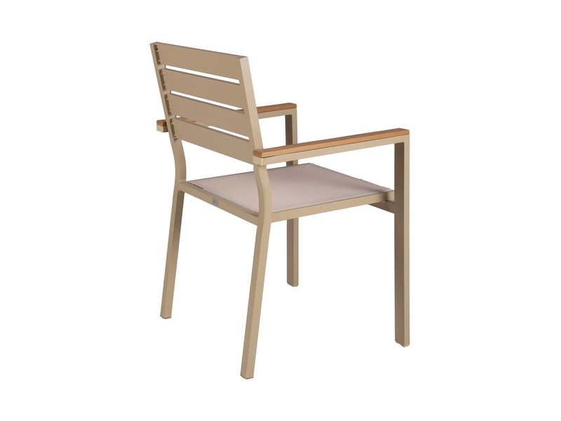  Lot de 2 fauteuils en aluminium et textilene bois creme  - Conforama E