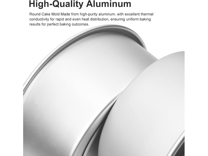  Lot de 4 moules à mini-gâteau ronds ø 12 cm, moules à pâtisserie professionnelles en aluminium anodisé avec fond amovible, argenté Cake tin - Conforama B
