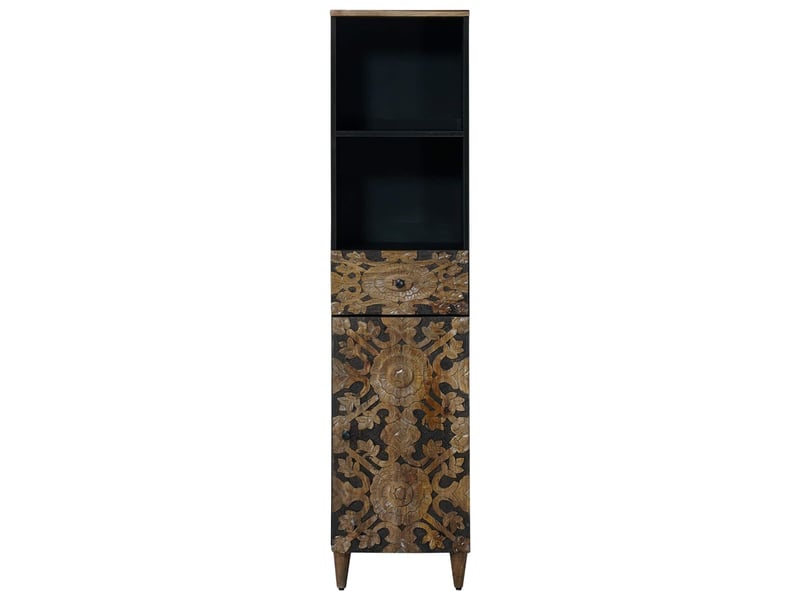  Armoire de salle de bain, cabinet de salle de bain marron 38 x 33 x 160 cm cf65097  - Conforama C