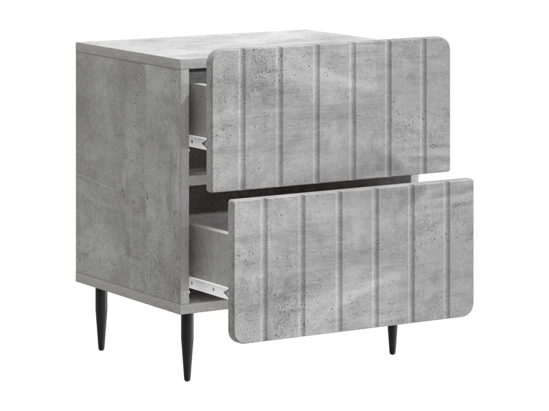 Table de chevet - cabinet de chevet - table de nuit 2 pièces gris béton 43 x 34,5 x 49,5 cm - Conforama E
