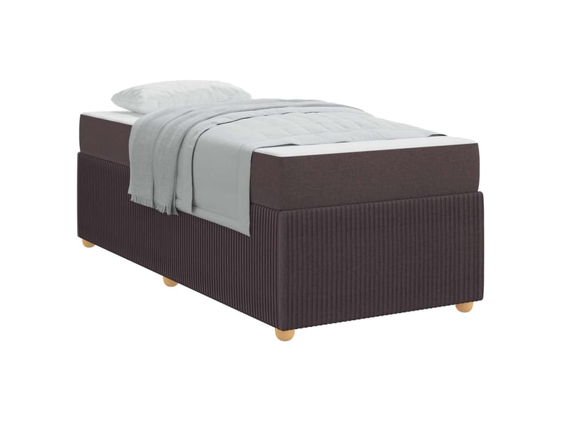  Lit simple- lit adulte -  cadre de lit marron foncé 80 x 200 cm tissu  - Conforama A