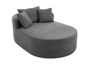 Fauteuil fixe Velours côtelé gris