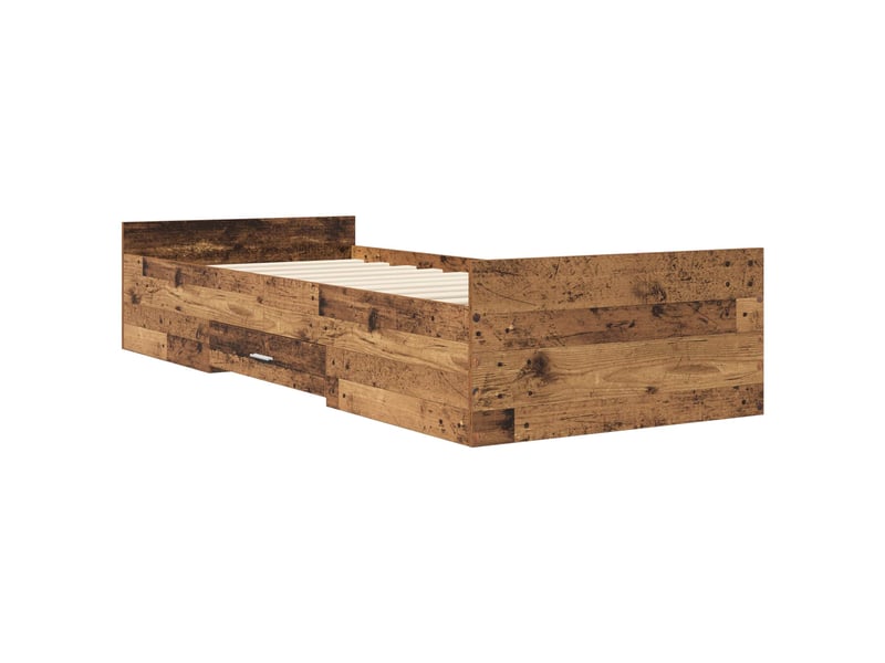 Lit simple- lit adulte - cadre de lit avec rangement avec tiroir bois ancien 80 x 200 cm - Conforama B
